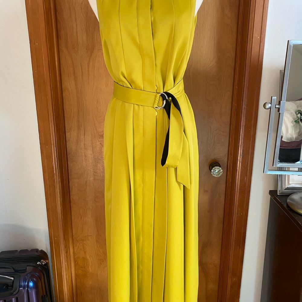 Ted Baker Vibrant Yellow/ Chartreuse Maxi Dress